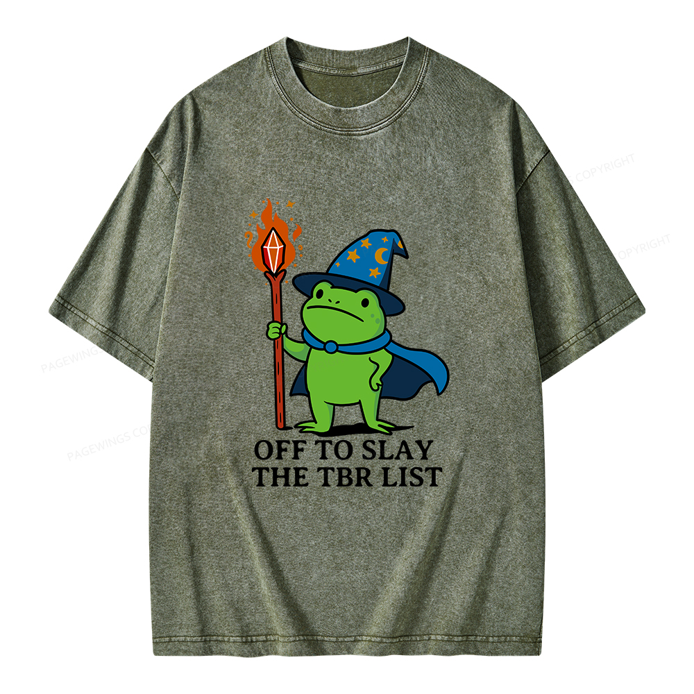 Pagewings Off to Slay The TBR List Unisex Washed T-shirt