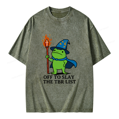 Pagewings Off to Slay The TBR List Unisex Washed T-shirt