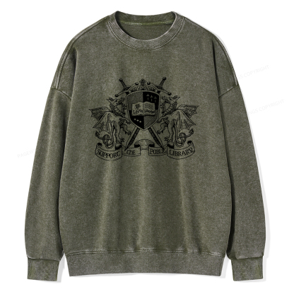 Pagewings Support The Public Library Unisex Washed Sweatshirt