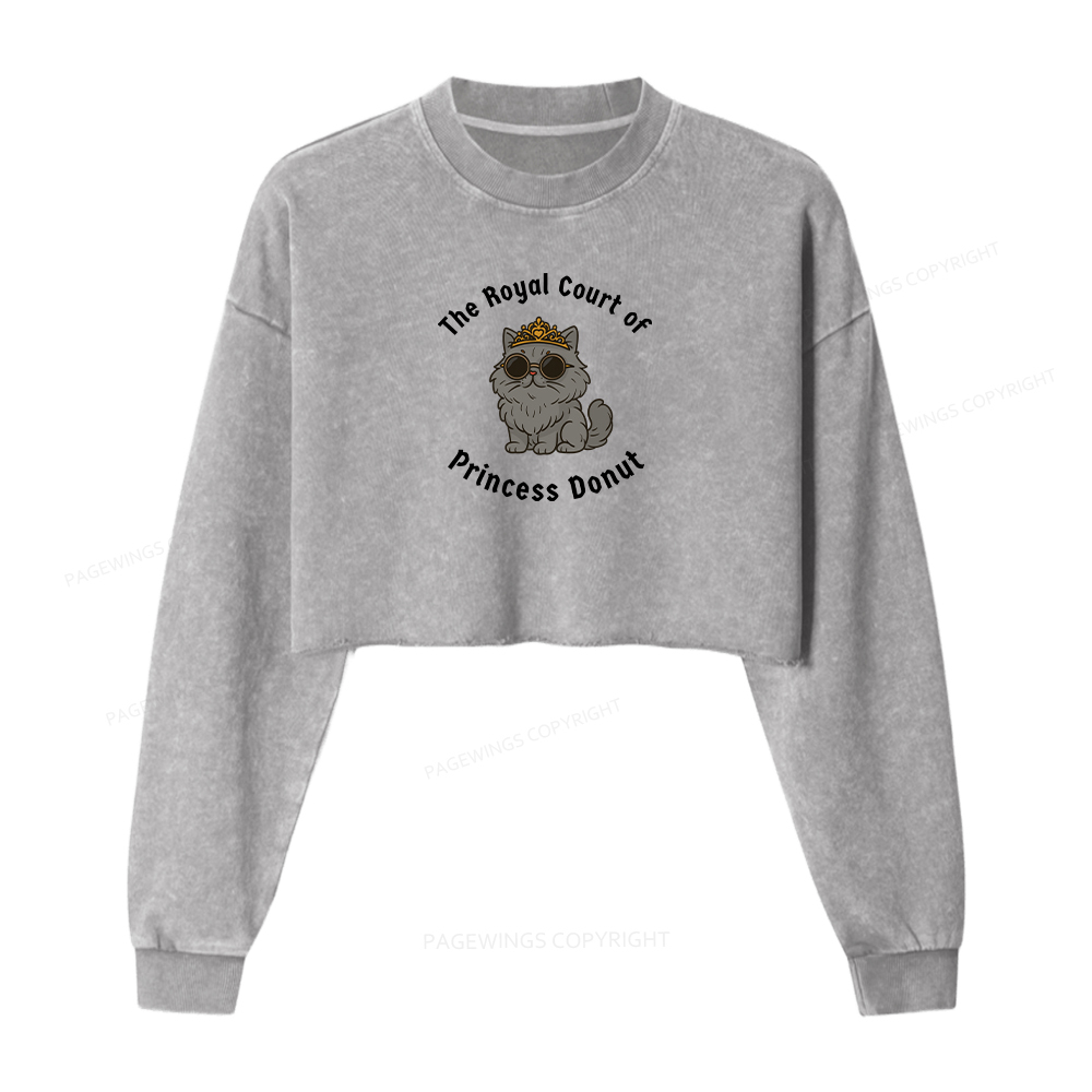 Pagewings The Royal Court Women Washed Crop Sweatshirt