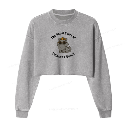 Pagewings The Royal Court Women Washed Crop Sweatshirt