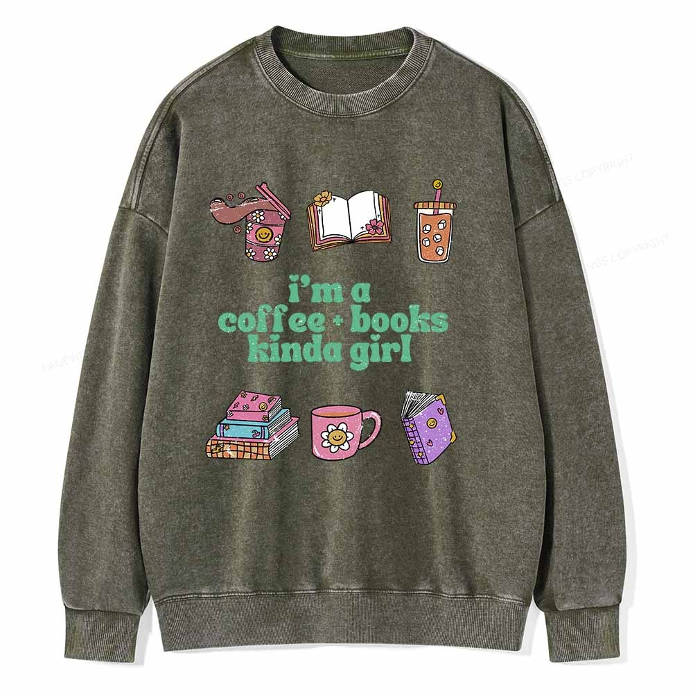 Pagewings I 'm A Coffee Books Kinda Girl Unisex Washed Sweatshirt