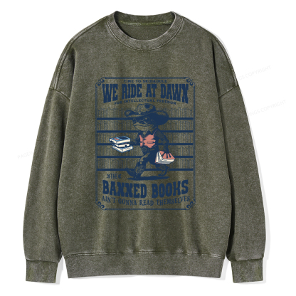 Pagewings The Banned Books Ain't Gonna Read Themselves Unisex Washed Sweatshirt