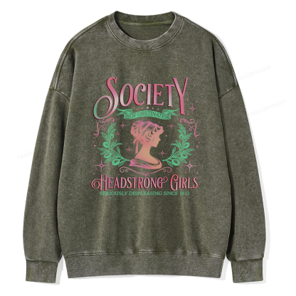 Pagewings Society Of Obstinate Headstrong Girls Jane Unisex Washed Sweatshirt