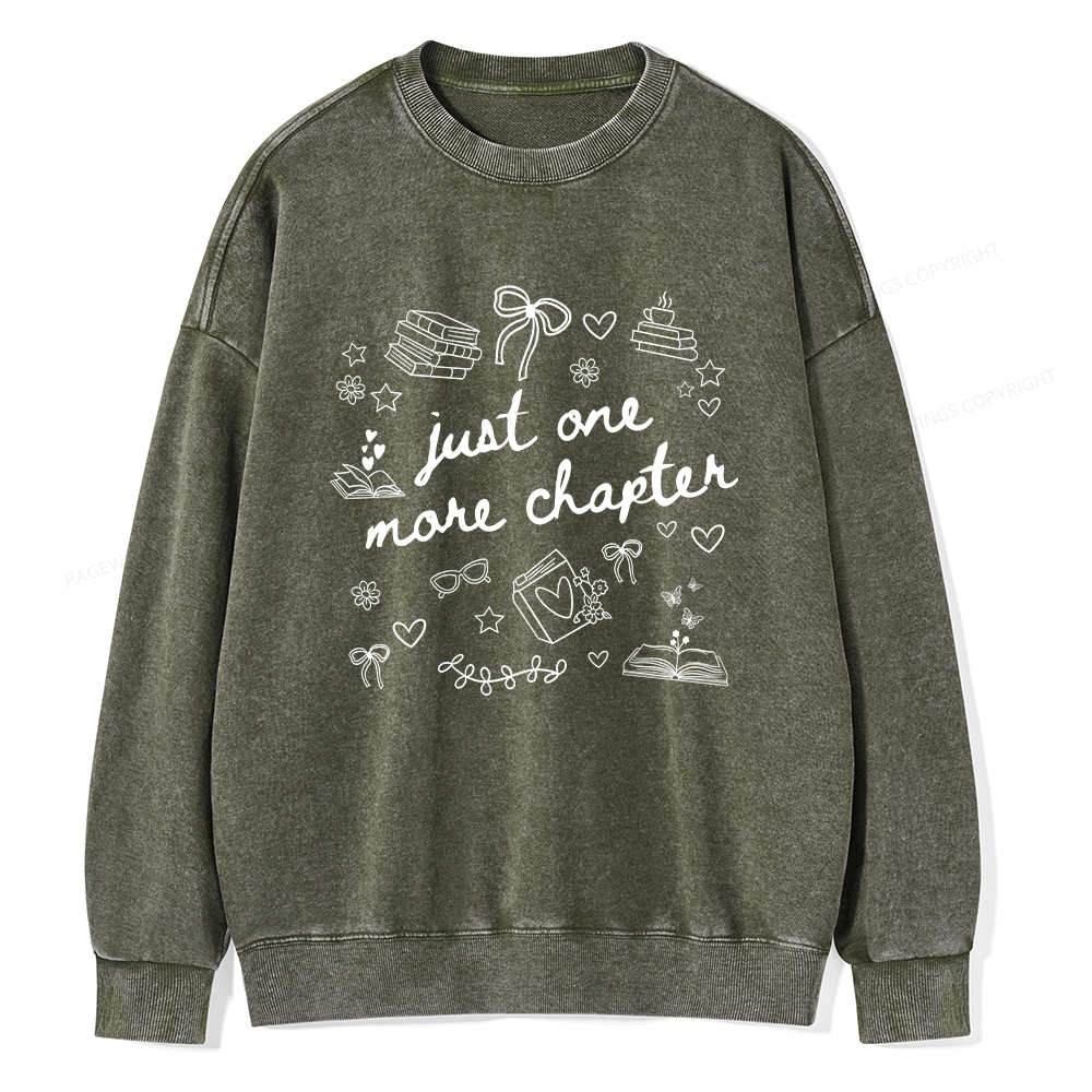 Pagewings Just One More Chapter Unisex Washed Sweatshirt