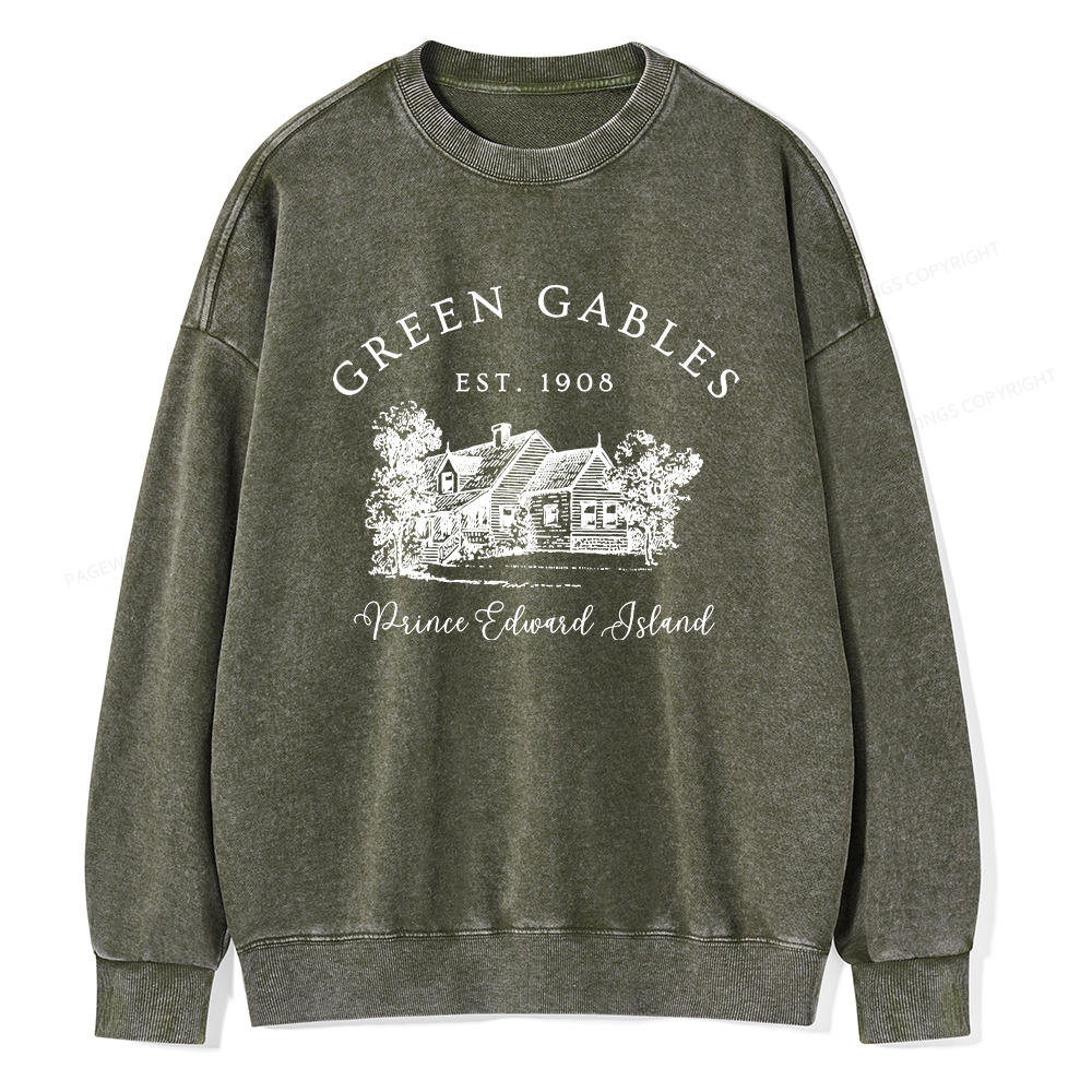 Pagewings Green Gables EST 1908 Unisex Washed Sweatshirt