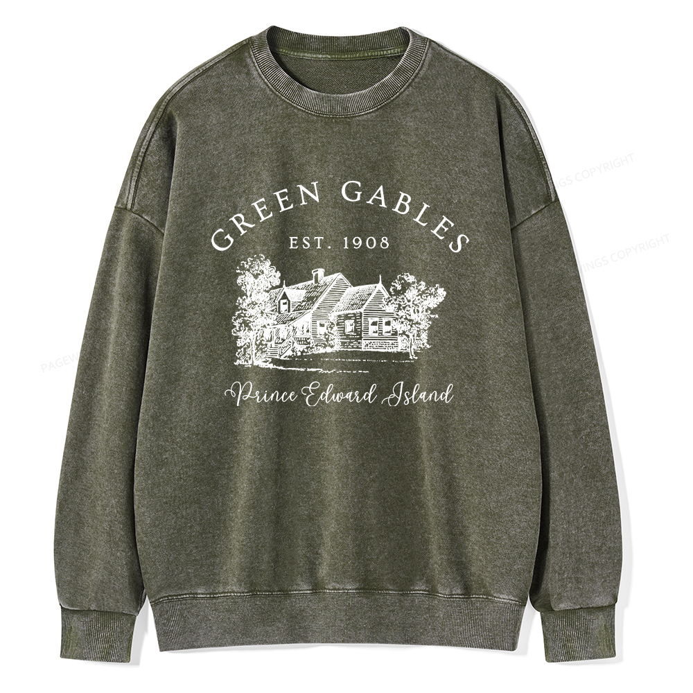 Pagewings Green Gables EST 1908 Unisex Washed Sweatshirt