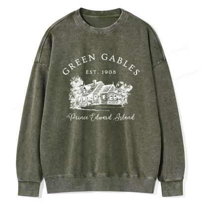 Pagewings Green Gables EST 1908 Unisex Washed Sweatshirt