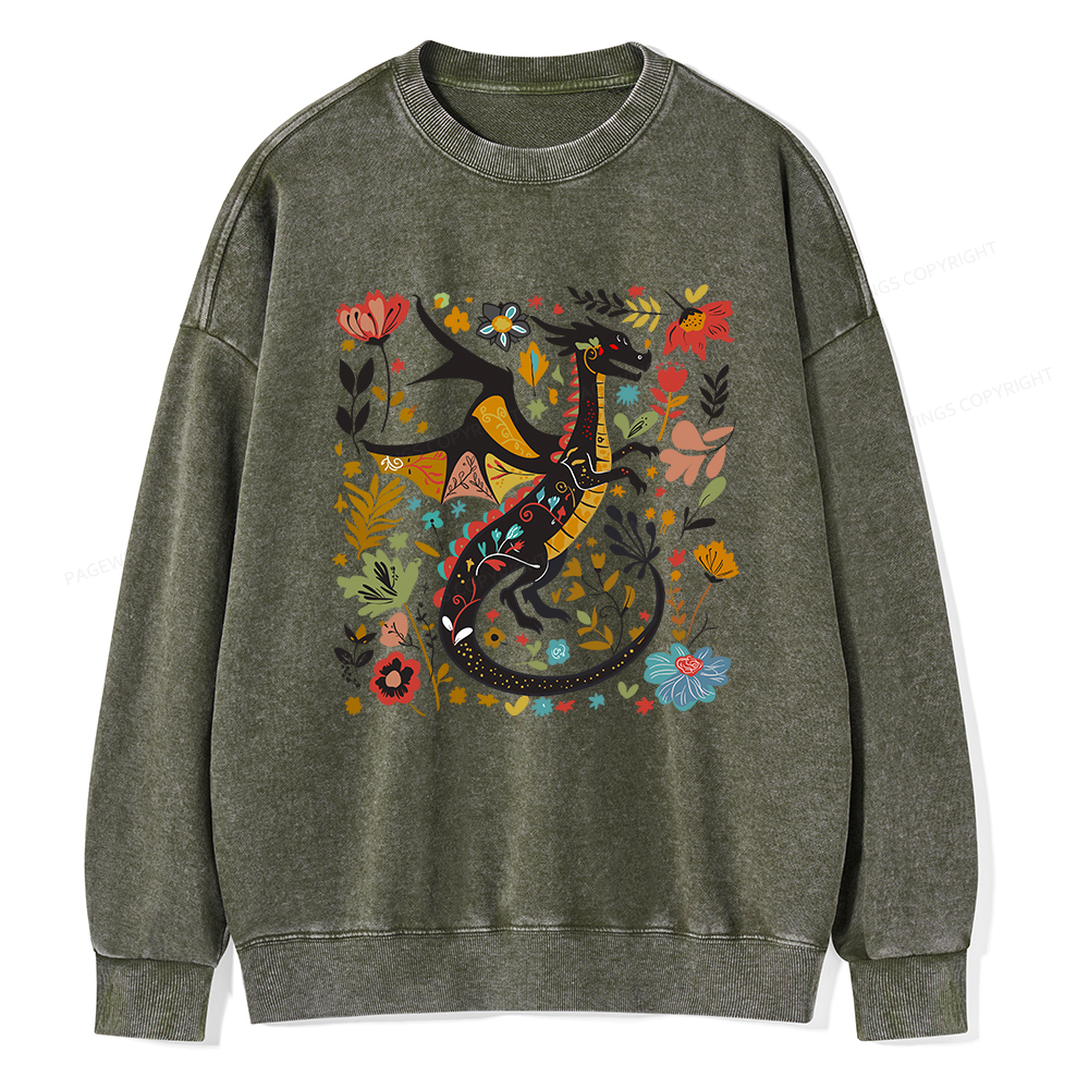 Pagewings Fantasy Reader Unisex Washed Sweatshirt