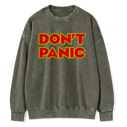 Pagewings Don't Panic Unisex Washed Sweatshirt