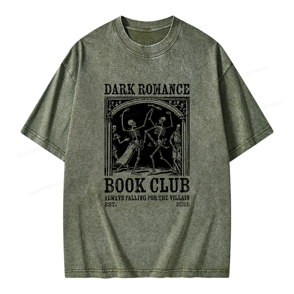 Pagewings Dark Romance Book Club Unisex Washed T-shirt