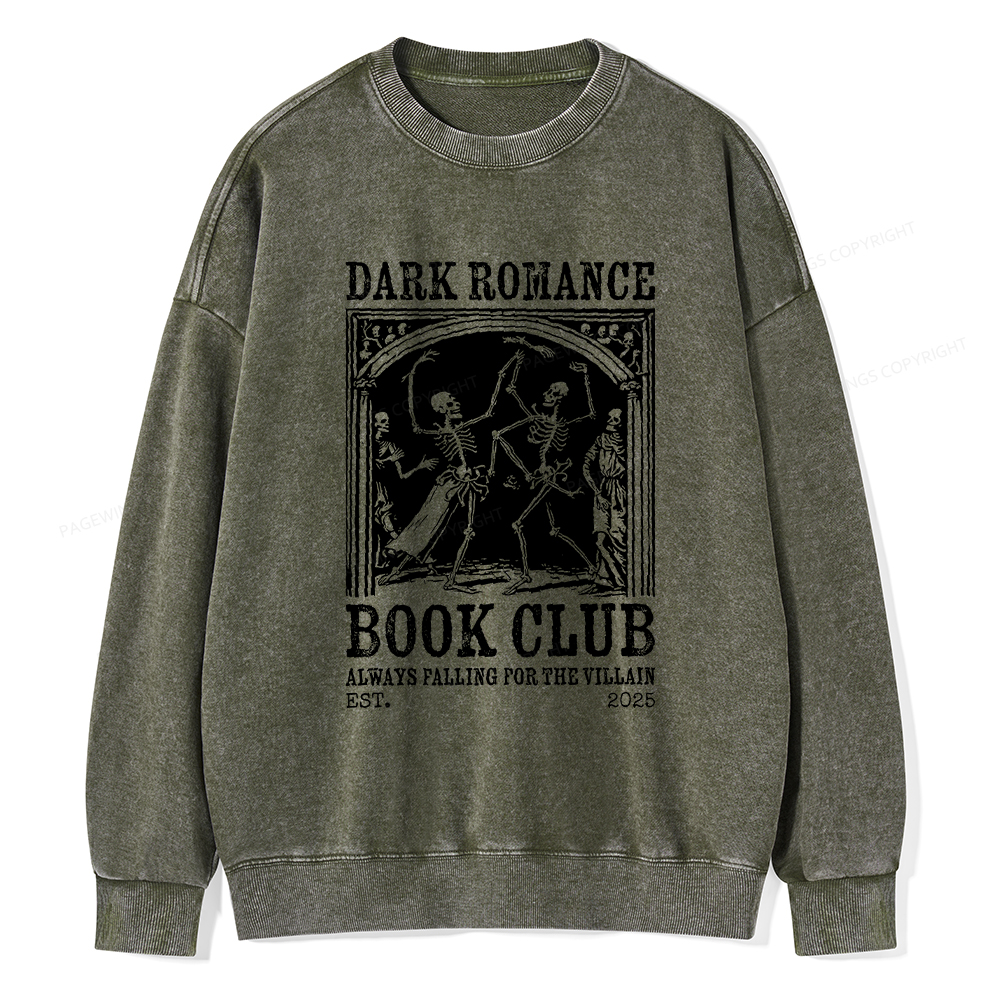 Pagewings Dark Romance Book Club Unisex Washed Sweatshirt