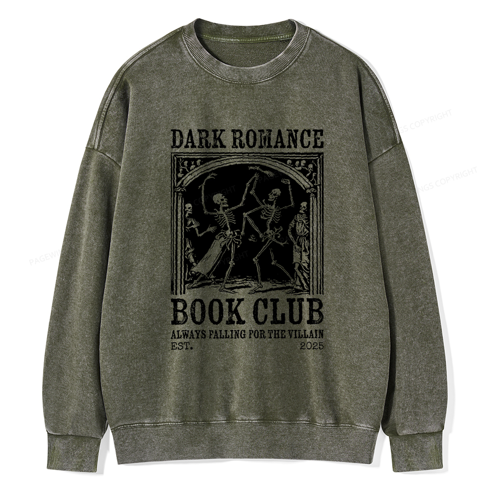 Pagewings Dark Romance Book Club Unisex Washed Sweatshirt