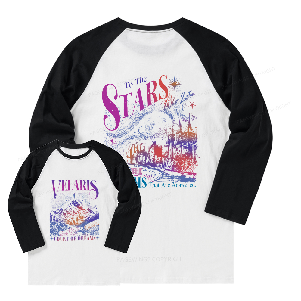 Pagewings Velaris City Of Starlight  Long Sleeve Raglan T-shirt