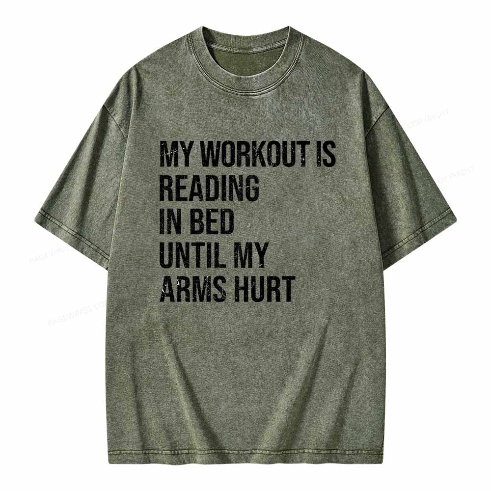 Pagewings My Workout Reading Unisex Washed T-shirt