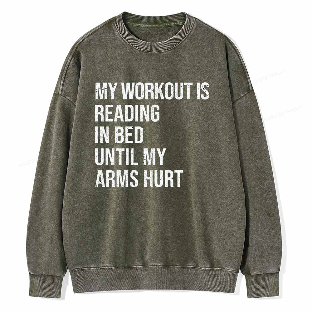 Pagewings My Workout Reading Unisex Washed Sweatshirt