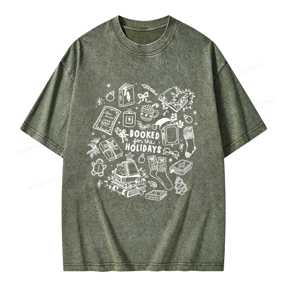 Pagewings Booked For The Holidays Unisex Washed T-shirt