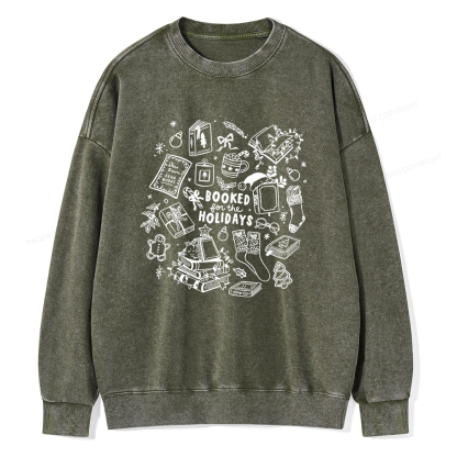 Pagewings Booked For The Holidays Unisex Washed Sweatshirt