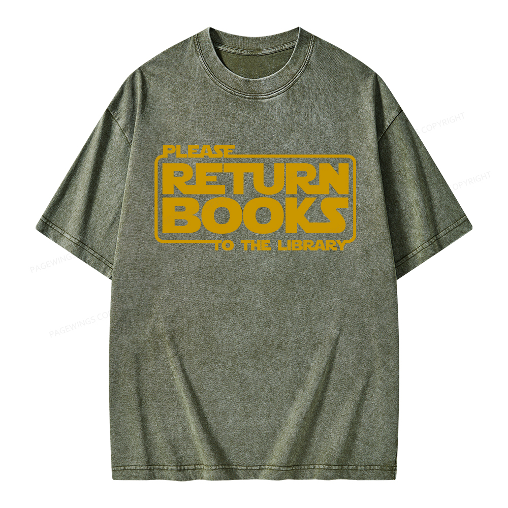 Pagewings Please Return Books To The Library Unisex Washed T-shirt