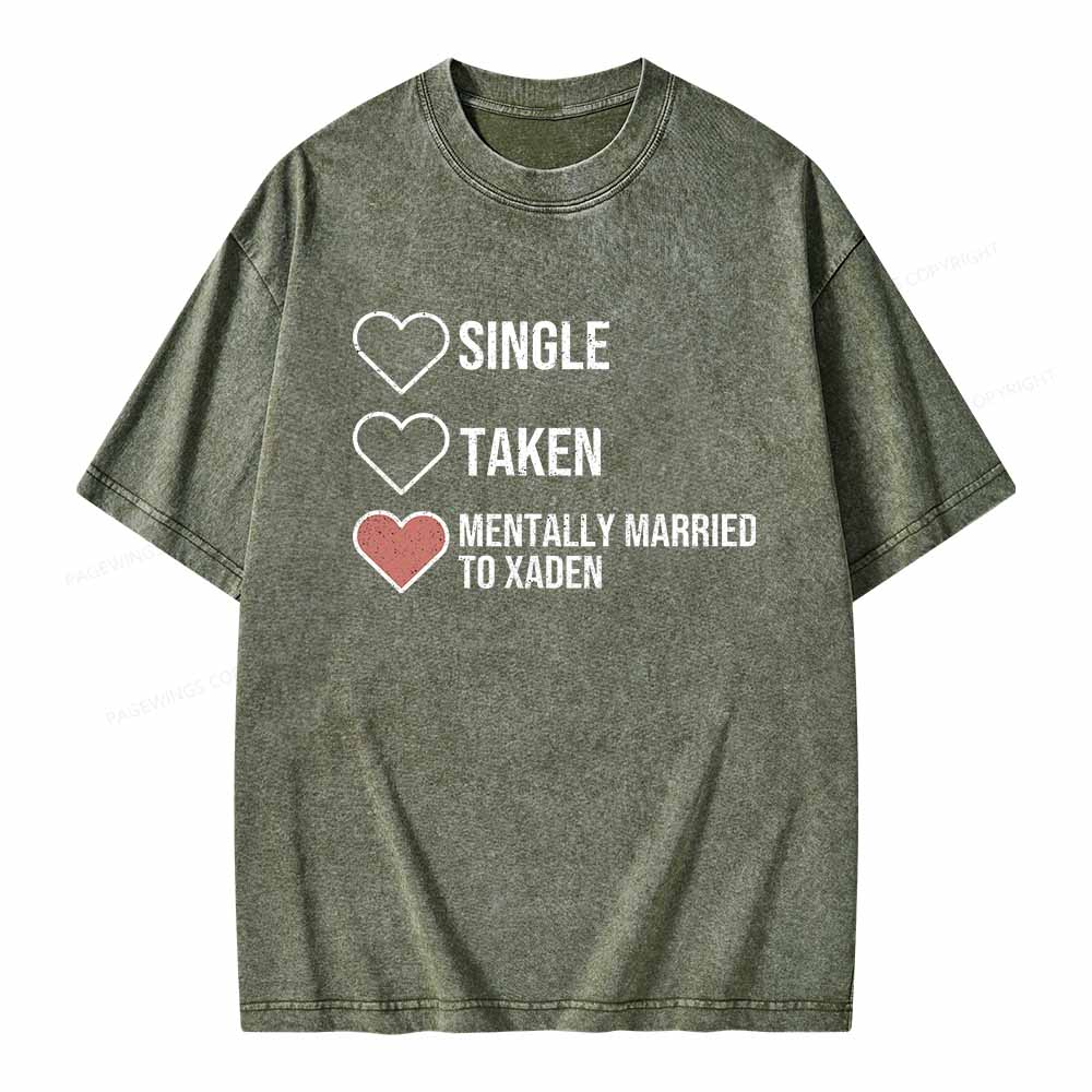 Pagewings Mentally Married To Xaden  Unisex Washed T-shirt