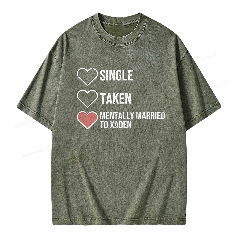 Pagewings Mentally Married To Xaden  Unisex Washed T-shirt