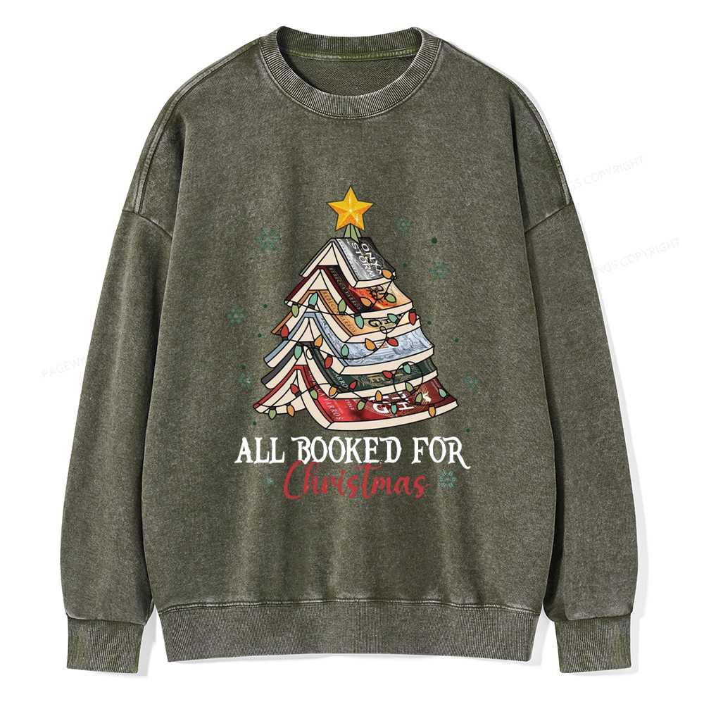 Pagewings Fourth Wing Christmas Tree Unisex Washed Sweatshirt