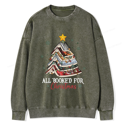 Pagewings Fourth Wing Christmas Tree Unisex Washed Sweatshirt