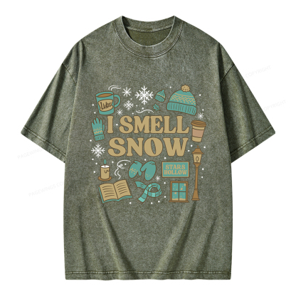 Pagewings I Smell Snow Unisex Washed T-shirt