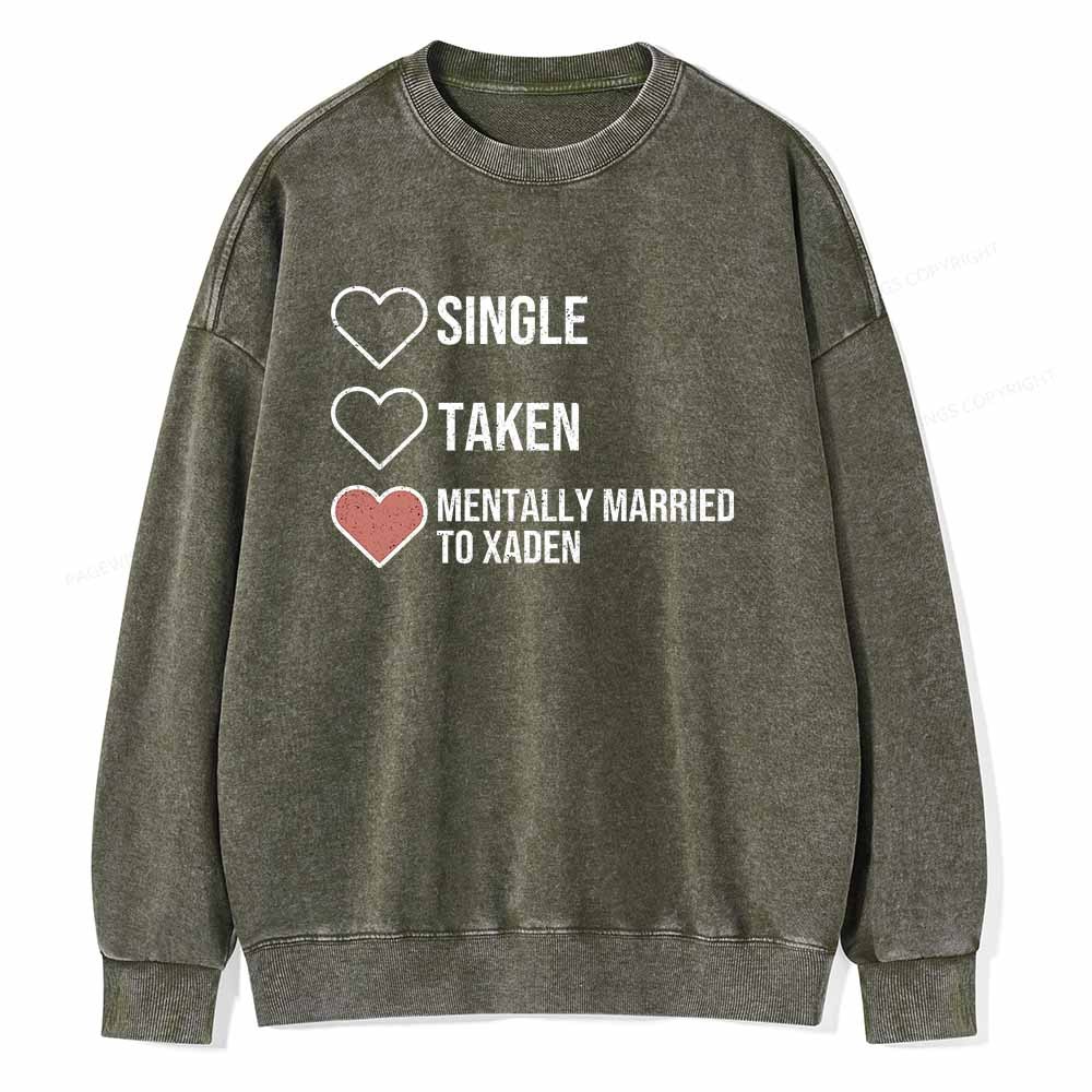Pagewings Mentally Married To Xaden  Unisex Washed Sweatshirt