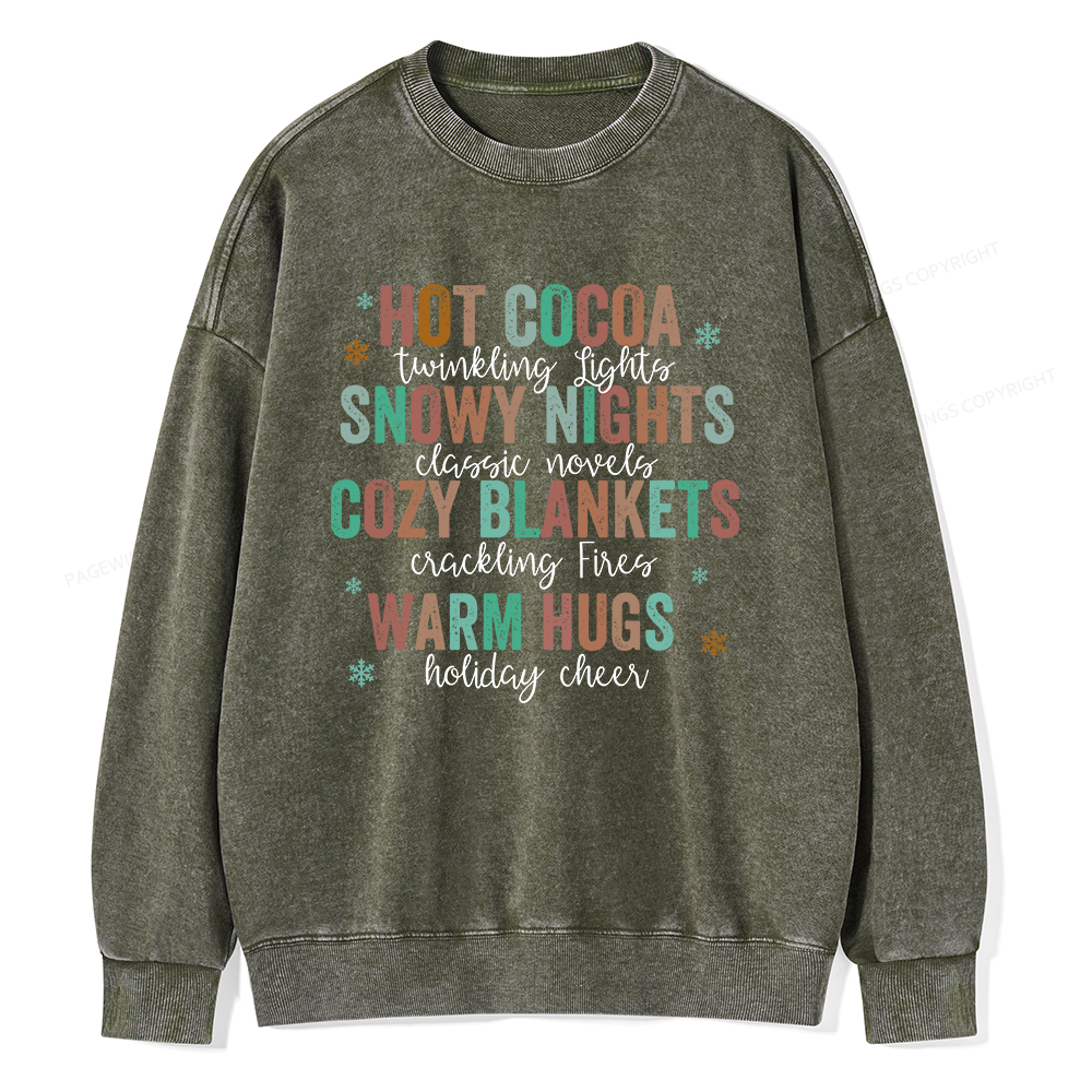 Pagewings Cozy Season Classic Novels Unisex Washed Sweatshirt