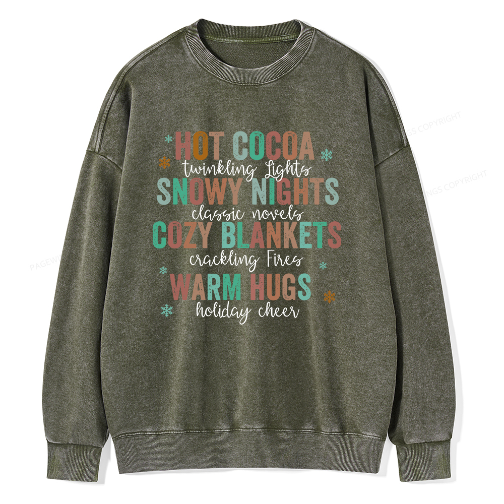Pagewings Cozy Season Classic Novels Unisex Washed Sweatshirt