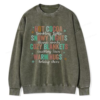 Pagewings Cozy Season Classic Novels Unisex Washed Sweatshirt