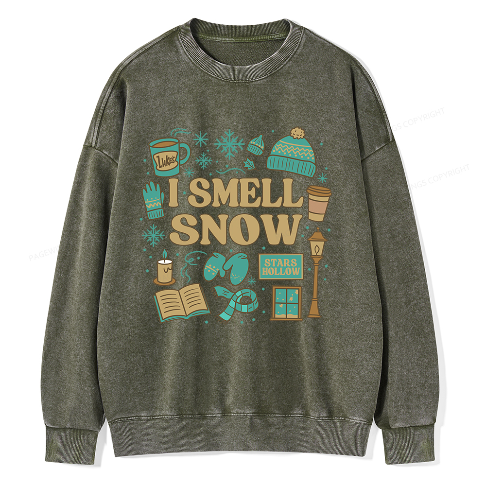 Pagewings I Smell Snow Unisex Washed Sweatshirt