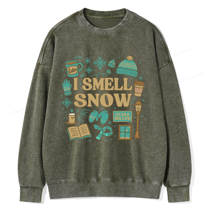 Pagewings I Smell Snow Unisex Washed Sweatshirt