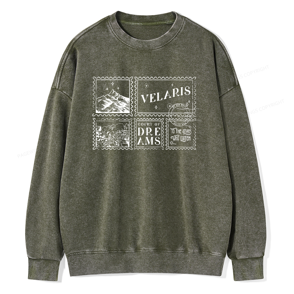 Pagewings Velaris Acotar Unisex Washed Sweatshirt