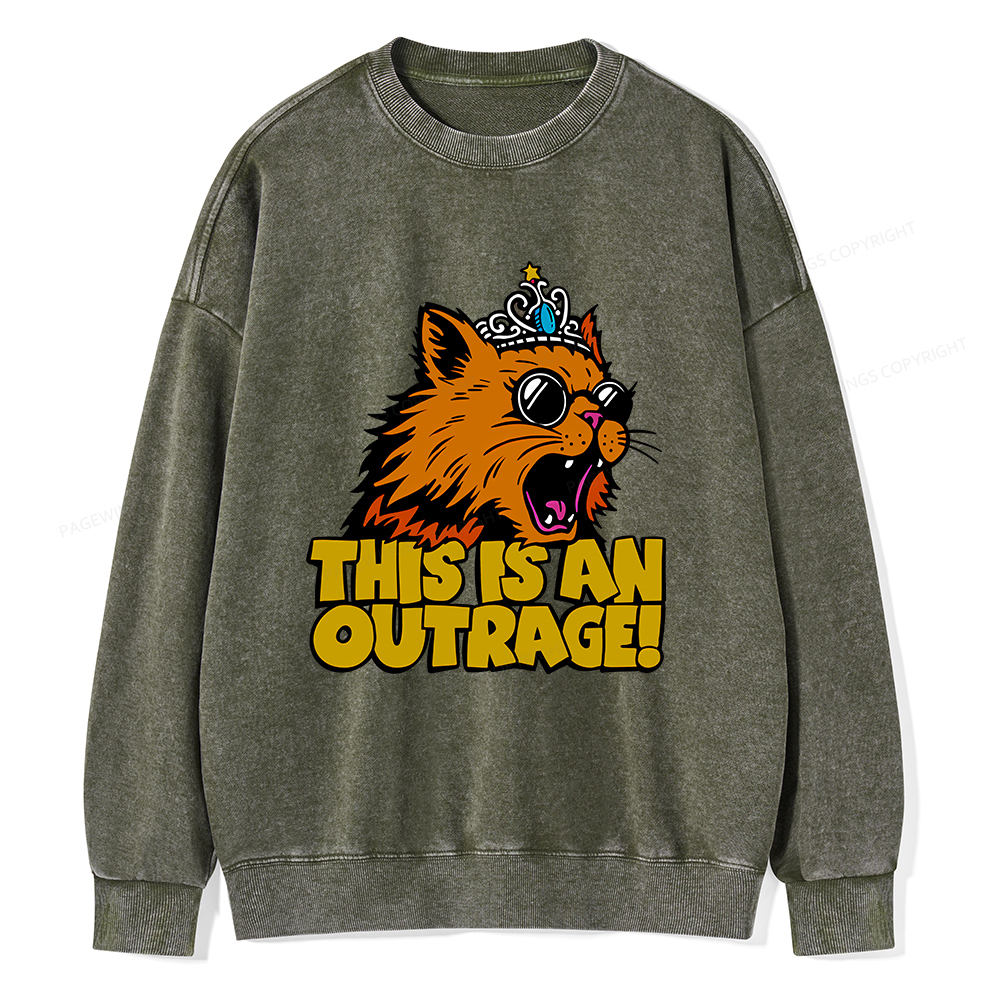 Pagewings This is an Outrage Unisex Washed Sweatshirt