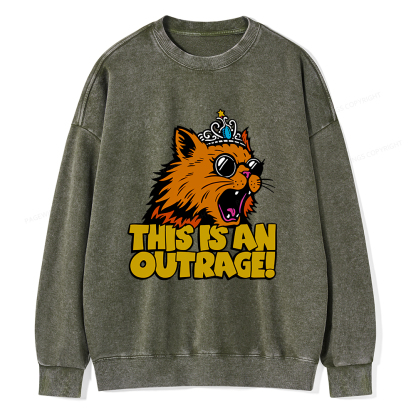 Pagewings This is an Outrage Unisex Washed Sweatshirt