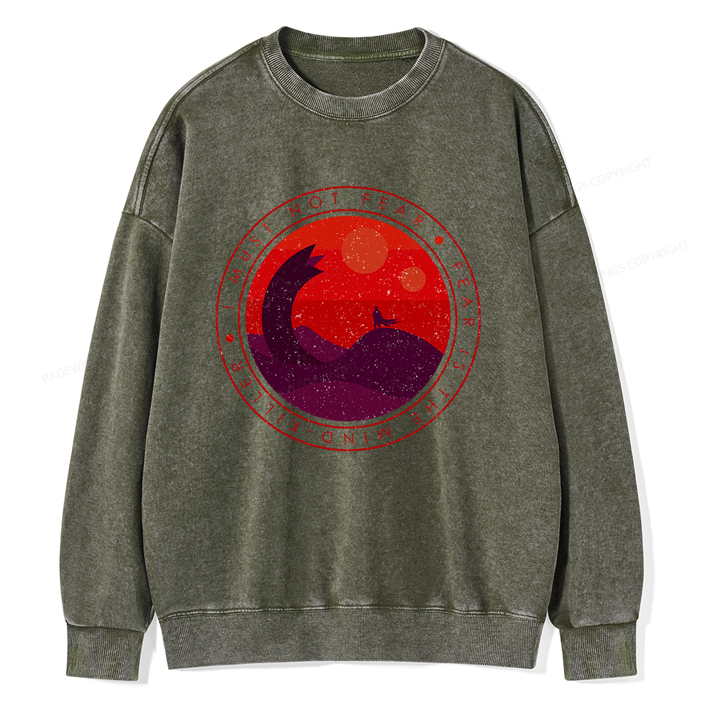 Pagewings I Must Not Fear Unisex Washed Sweatshirt