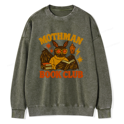 Pagewings Mothman Book Club Unisex Washed Sweatshirt