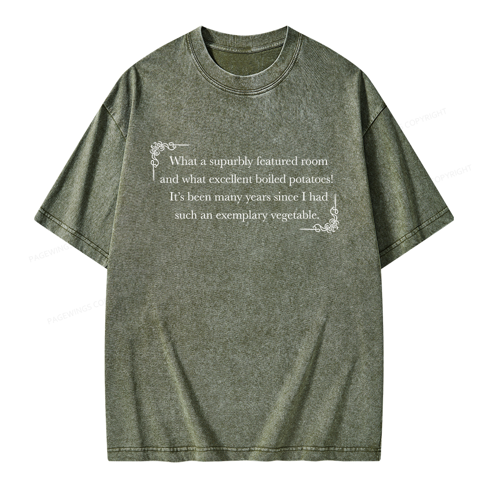 Pagewings Excellent Boiled Potatoes Unisex Washed T-shirt