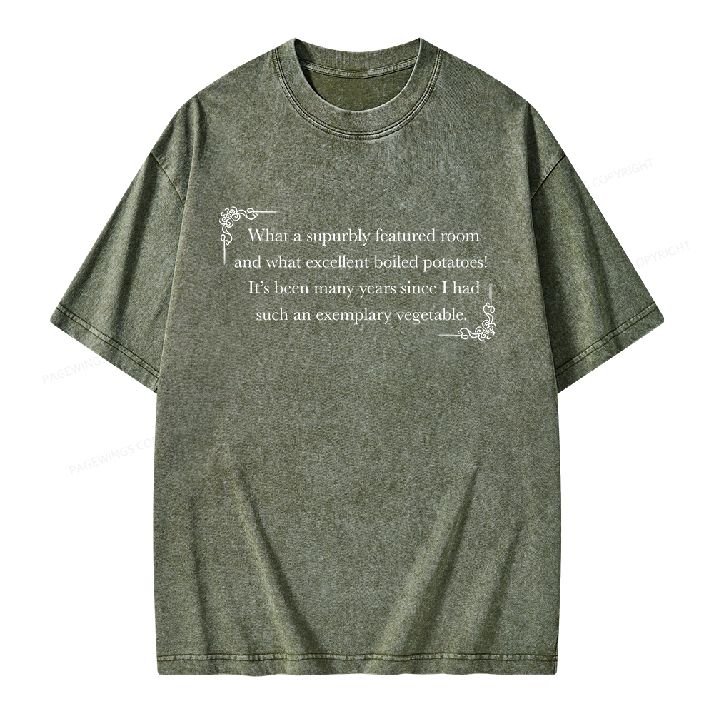 Pagewings Excellent Boiled Potatoes Unisex Washed T-shirt
