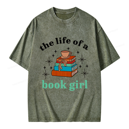 Pagewings The Life of a Book Girl Unisex Washed T-shirt