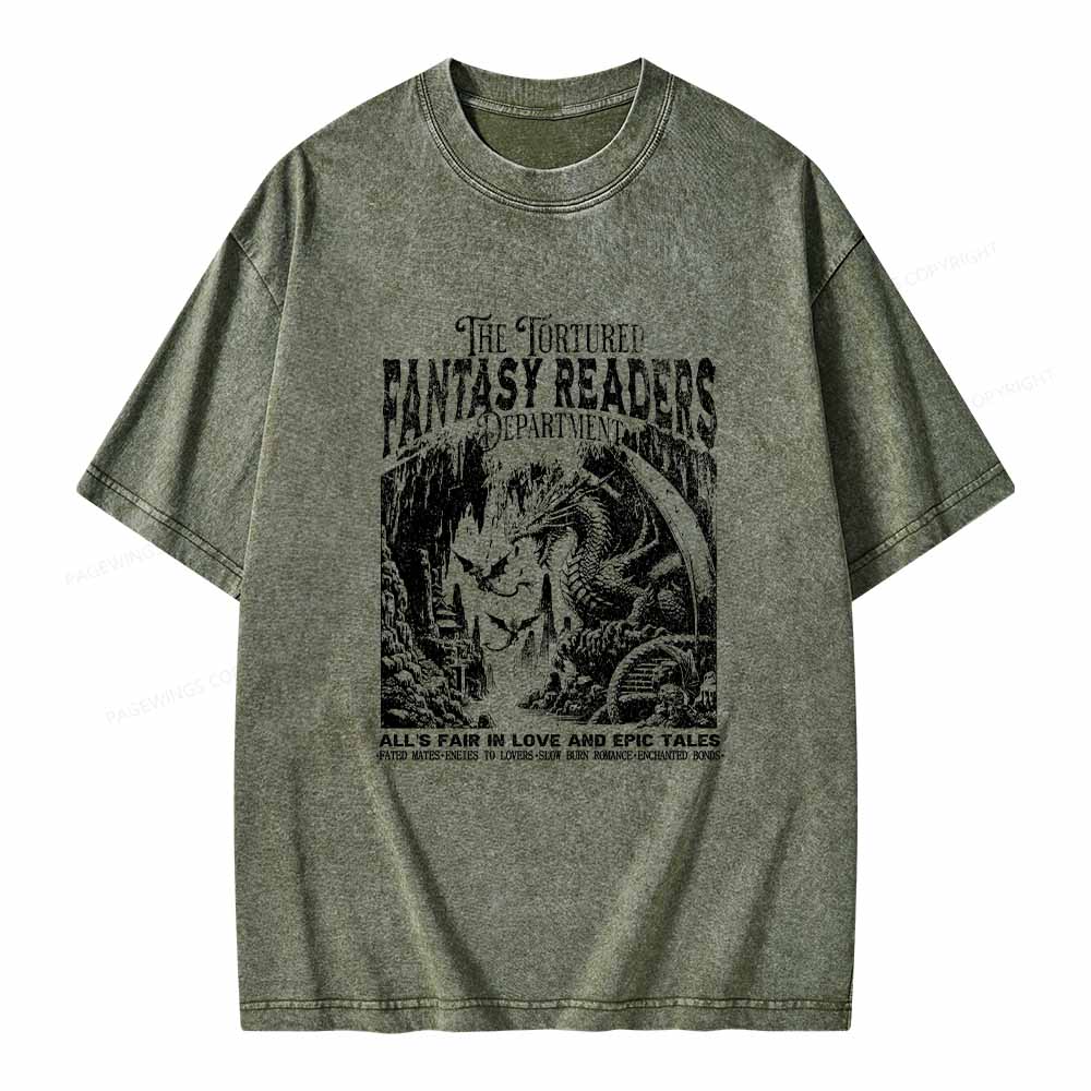 Pagewings Fantasy Reader Shirt Unisex Washed T-shirt