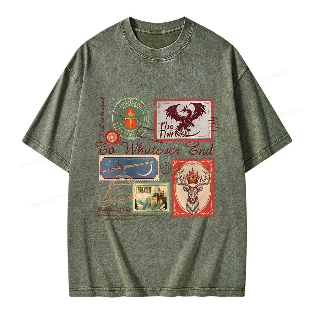 Pagewings Book Lover Stamps Unisex Washed T-shirt