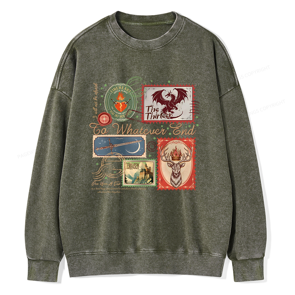 Pagewings Book Lover Stamps Unisex Washed Sweatshirt