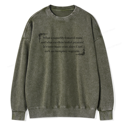 Pagewings Excellent Boiled Potatoes Unisex Washed Sweatshirt