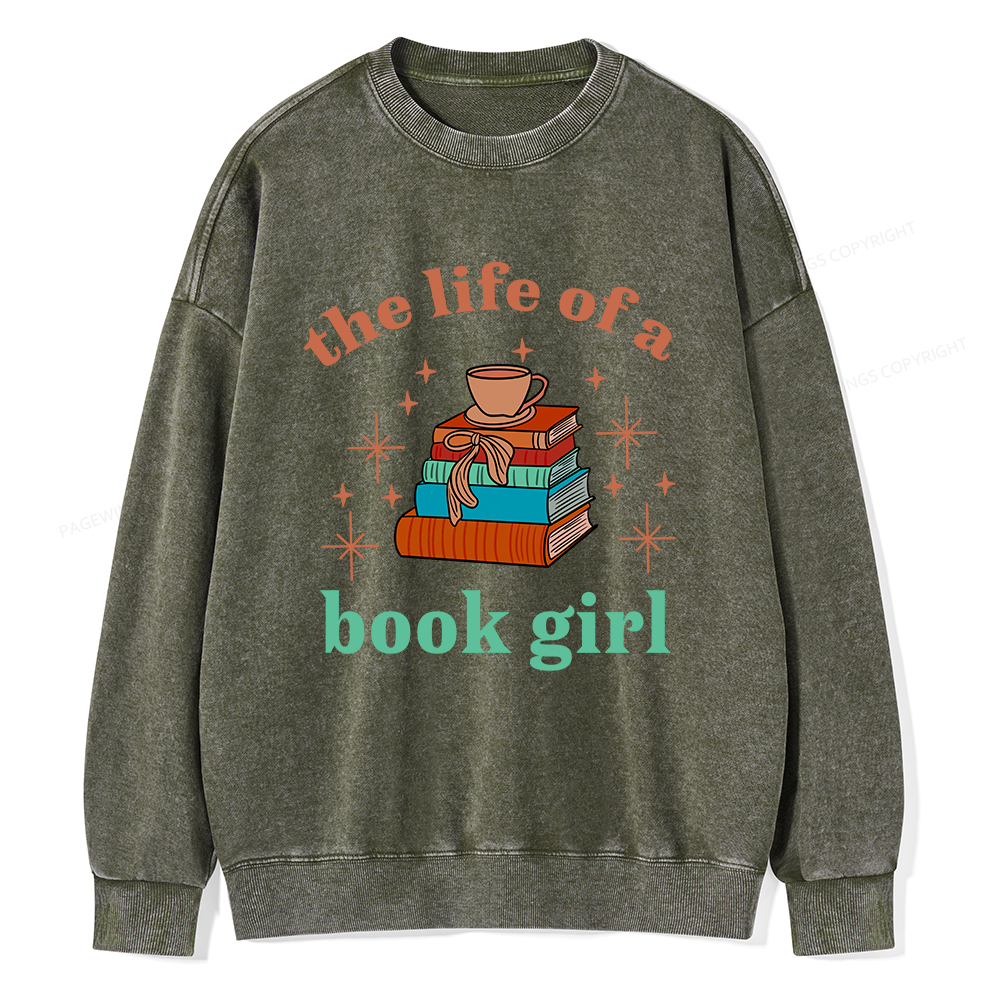 Pagewings The Life of a Book Girl Unisex Washed Sweatshirt