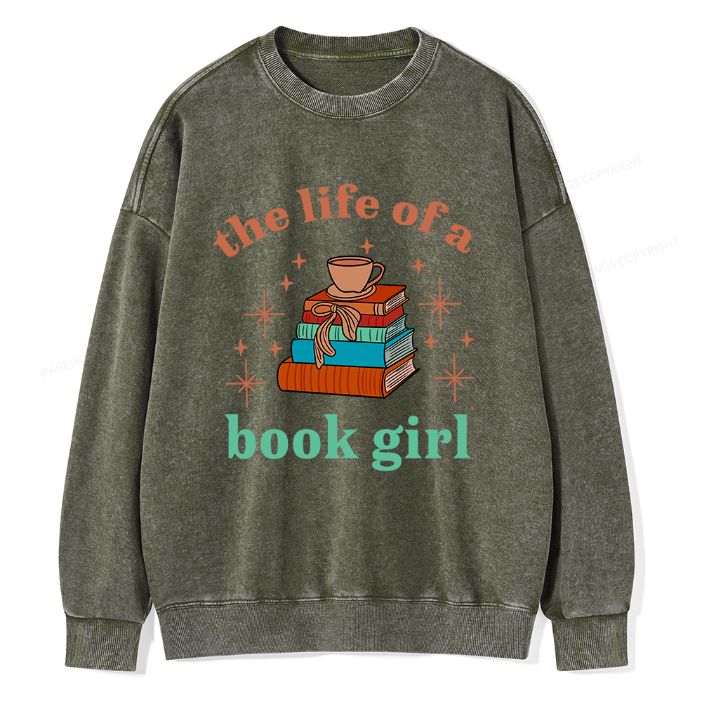 Pagewings The Life of a Book Girl Unisex Washed Sweatshirt