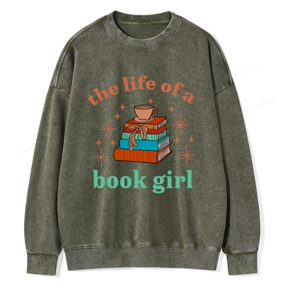 Pagewings The Life of a Book Girl Unisex Washed Sweatshirt