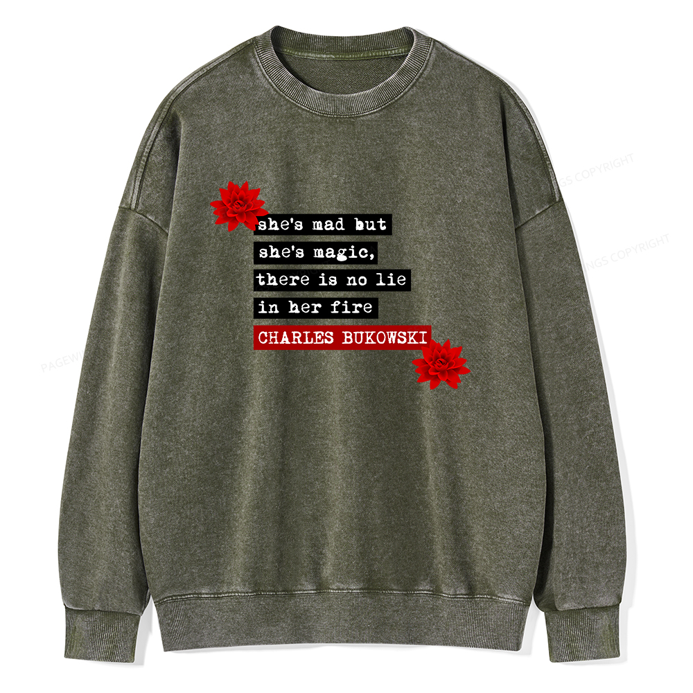Pagewings She's Mad But Magic Unisex Washed Sweatshirt